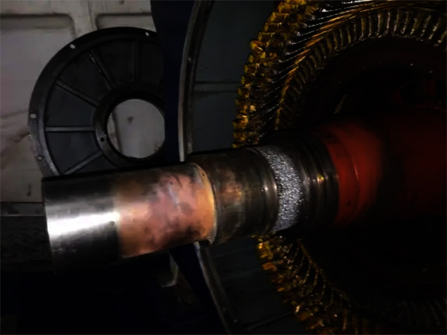 圖為西瑪電機(jī)客戶提供的電機(jī)軸磨損的照片